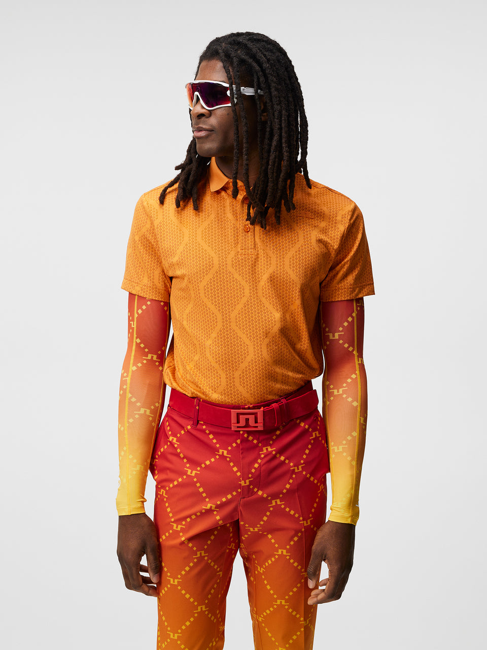 Mat Jacquard Regular Fit Polo / Russet Orange